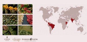 Local area - 8 countries from which La Frianderie's coffee blend comes from