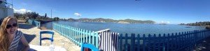 At a local taverna (Fotinis) enjoying the sun