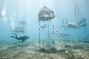 Underwater installation of Hortense le Calvez from Forlane 6 studio in Vlychos Hydra